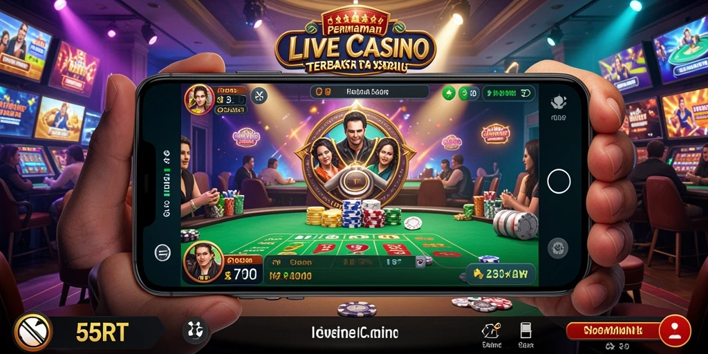 Tampilan utama gameplay Live Casino 55RT yang menarik dan interaktif.