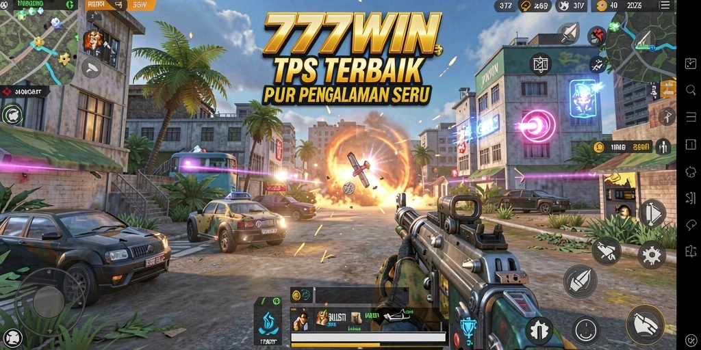 Screenshot utama menunjukkan aksi seru dalam gameplay TPS 777WIN.