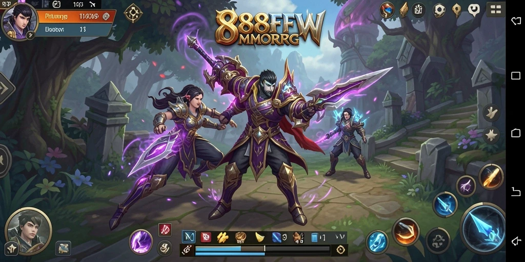 Screenshot gameplay menampilkan aksi seru dalam 888FW MMORPG.