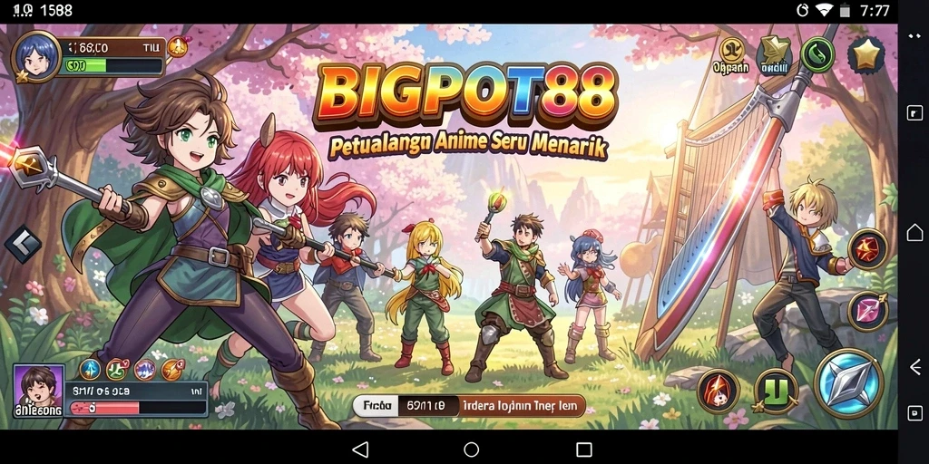 Tampilan gameplay <strong>BIGPOT88</strong> yang memukau dengan karakter anime favorit.