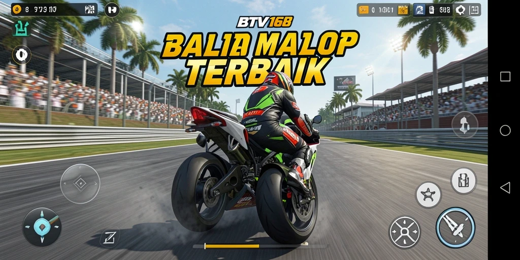 Tampilan gameplay BTV168 yang menarik saat balapan motor.