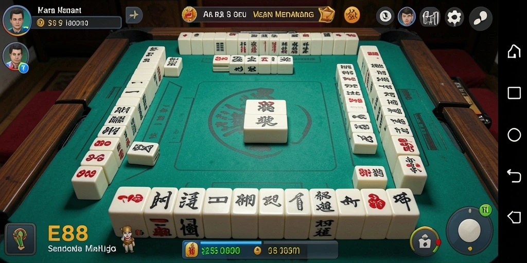 Tampilan gameplay E88 dengan papan Mahjong yang menantang dan grafis yang menarik.