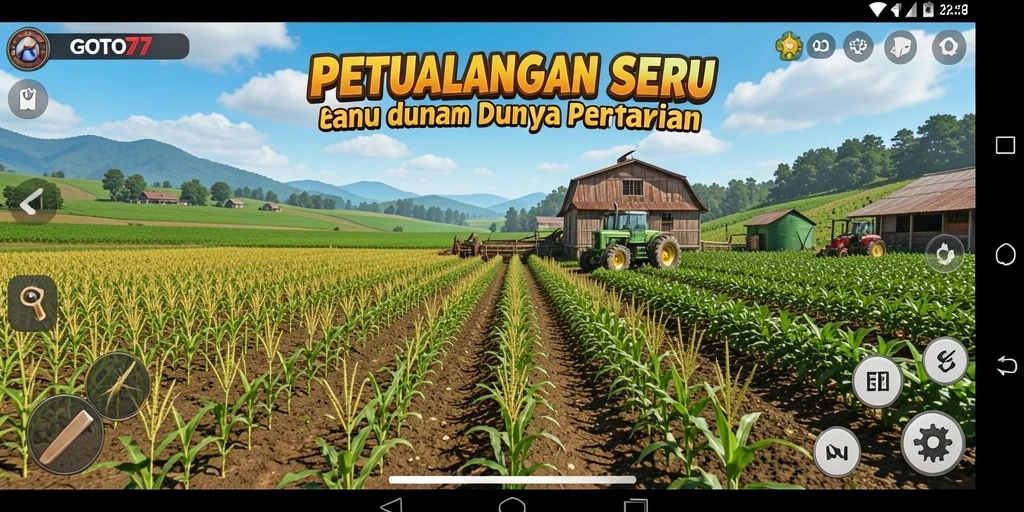 Tampilan gameplay GOTO77 yang menarik dan penuh warna dalam dunia pertanian.