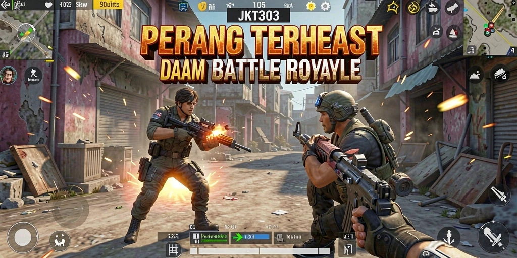 Gameplay seru dengan pertempuran intens di arena Battle Royale.