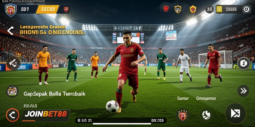 Tampilan gameplay menarik dari JOINBET88 dengan aksi sepak bola seru.