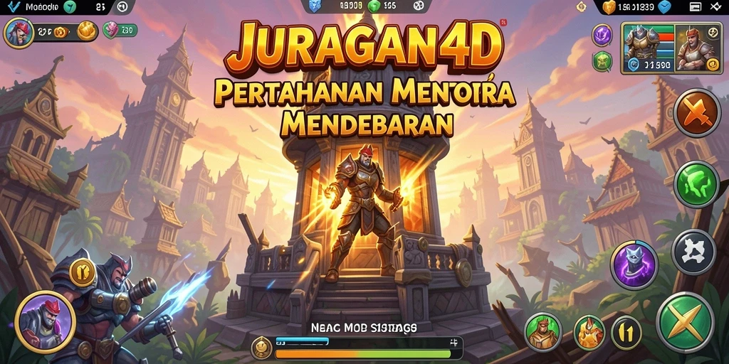 Tangkapan layar gameplay JURAGAN4D dengan menara yang siap bertahan.