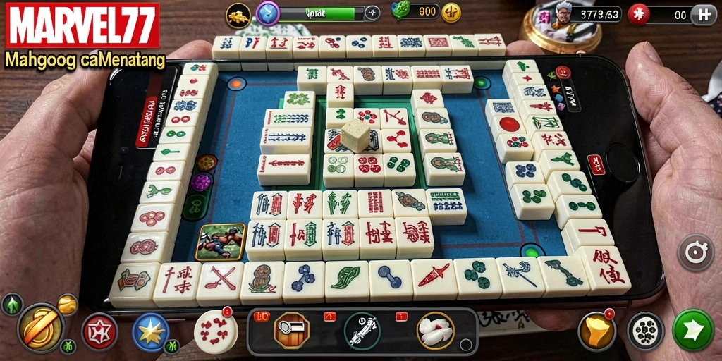 Tampilan gameplay MARVEL77 yang seru dan menantang Mahjong.