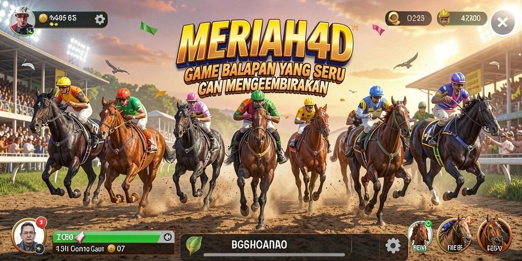 Tampilan gameplay penuh aksi dari MERIAH4D dengan balapan yang mendebarkan.