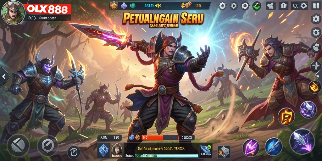 Screenshot OLX888 menunjukkan aksi pertarungan yang seru dalam dunia ARPG.