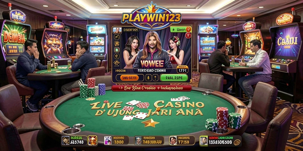 Gameplay Live Casino di PLAYWIN123 dengan dealer langsung yang profesional.