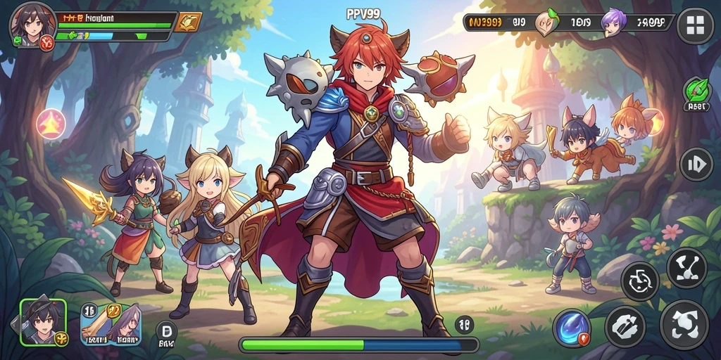 Tampilan gameplay seru dengan karakter Anime favorit.