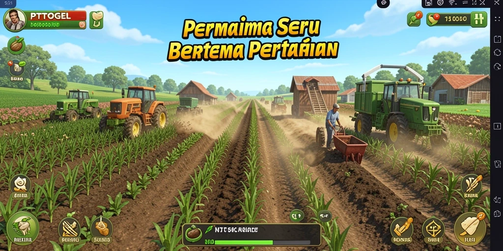 Tampilan gameplay PTTOGEL dengan aktivitas pertanian yang seru.