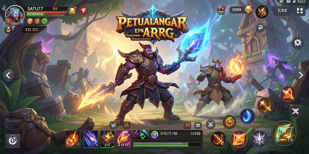 Screenshot gameplay SATU77 yang menampilkan aksi pertempuran seru.