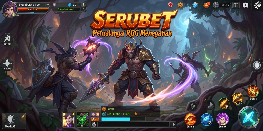 Tampilan seru gameplay SERUBET dengan aksi RPG yang menegangkan.
