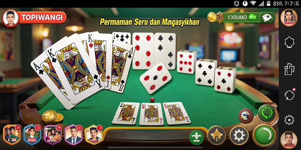 Gameplay seru domino di aplikasi TOPIWANGI