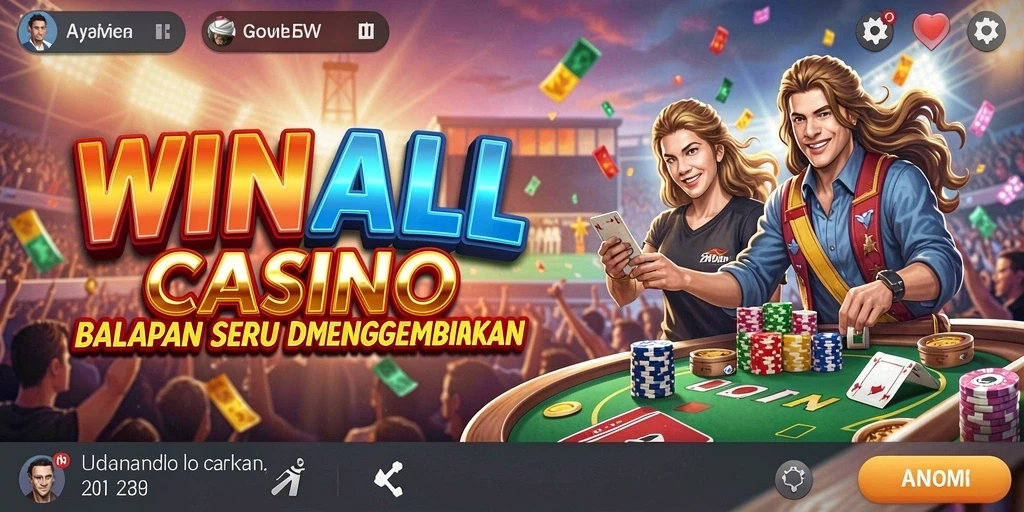 Tampilan mendebarkan dari gameplay balapan di WINALLCASINO.