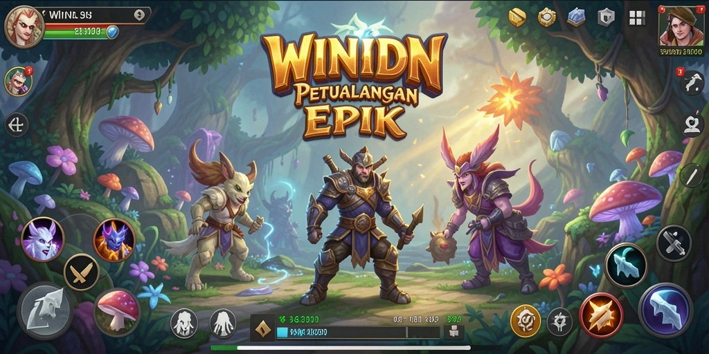 Tampilan gameplay WINIDN dengan pertempuran yang mendebarkan.